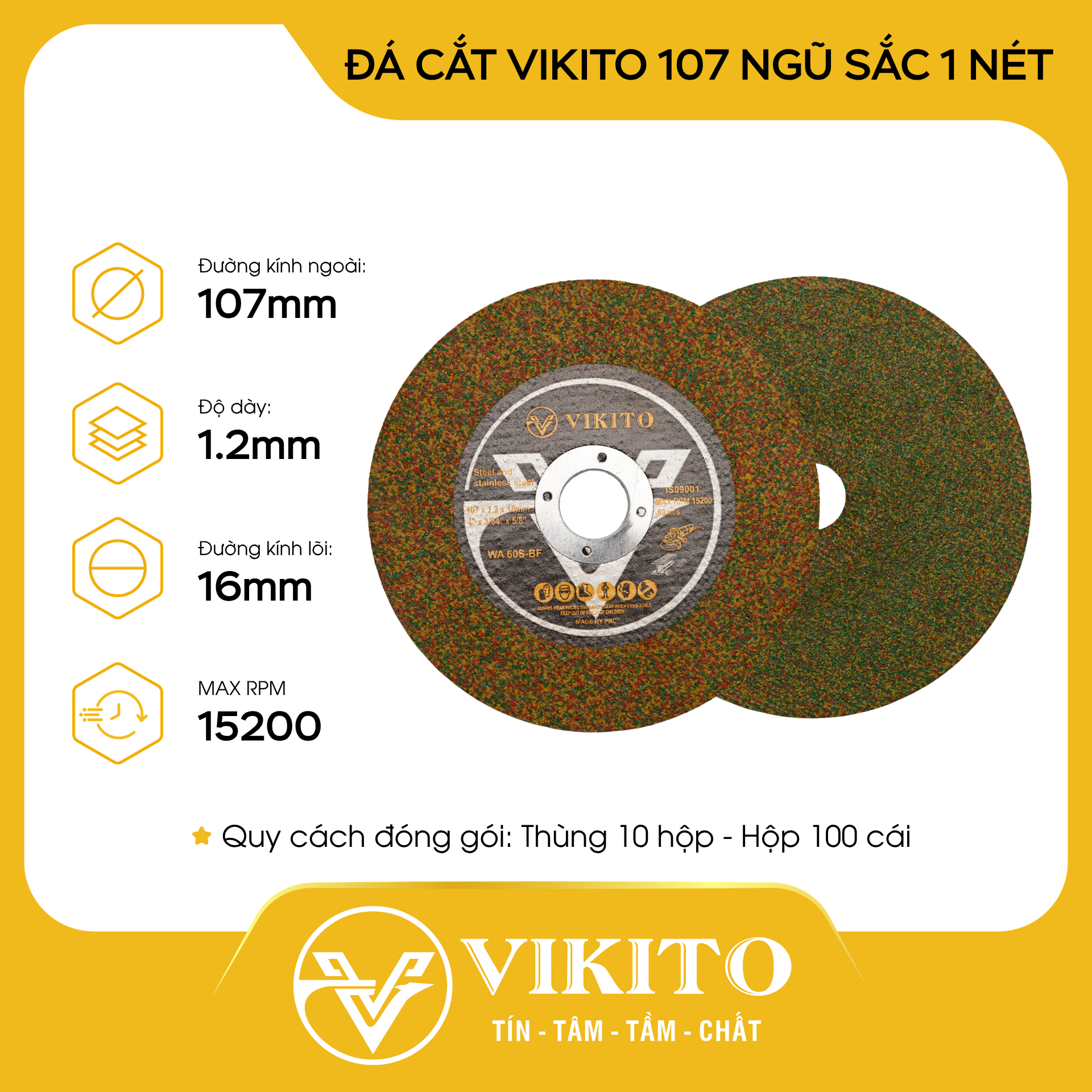Đá cắt VIKITO 107 ngũ sắc 1 nét